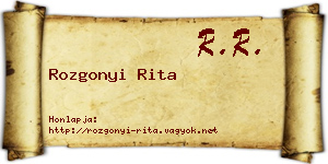 Rozgonyi Rita névjegykártya